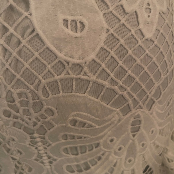 CHICWISH Endless Adoration White Crochet Mini Dress Long Sleeve Size L - Picture 8 of 11